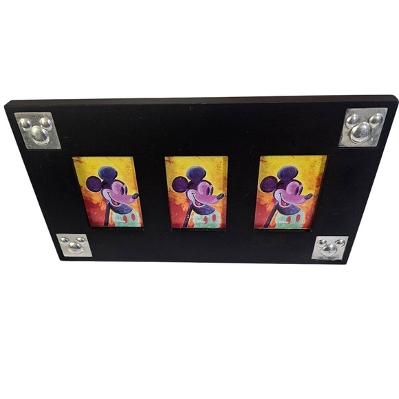 Vintage Disney 1998 Wood Photo‎ Frame Mickey Metal Design - Picture 1 of 7